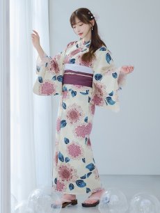 画像11: 【即日発送】はいからピンクの紫陽花浴衣 【浴衣3点セット 浴衣/帯/下駄】 [YMT] (11)