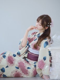 画像6: 【即日発送】はいからピンクの紫陽花浴衣 【浴衣3点セット 浴衣/帯/下駄】 [YMT] (6)