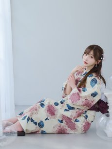 画像8: 【即日発送】はいからピンクの紫陽花浴衣 【浴衣3点セット 浴衣/帯/下駄】 [YMT] (8)