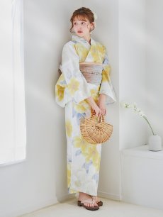 画像5: 【即日発送】ヘルシー油彩牡丹浴衣 【浴衣3点セット 浴衣/帯/下駄】 [YMT] (5)