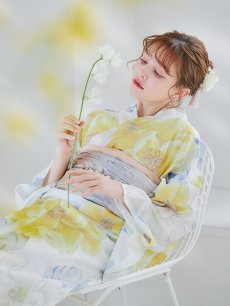 画像17: 【即日発送】ヘルシー油彩牡丹浴衣 【浴衣3点セット 浴衣/帯/下駄】 [YMT] (17)