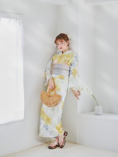 画像6: 【即日発送】ヘルシー油彩牡丹浴衣 【浴衣3点セット 浴衣/帯/下駄】 [YMT] (6)