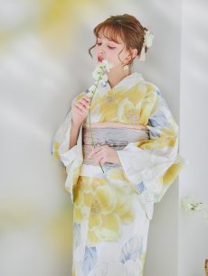 画像8: 【即日発送】ヘルシー油彩牡丹浴衣 【浴衣3点セット 浴衣/帯/下駄】 [YMT] (8)