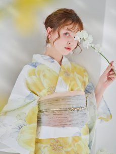 画像11: 【即日発送】ヘルシー油彩牡丹浴衣 【浴衣3点セット 浴衣/帯/下駄】 [YMT] (11)