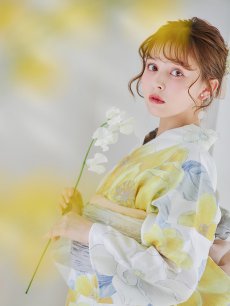 画像13: 【即日発送】ヘルシー油彩牡丹浴衣 【浴衣3点セット 浴衣/帯/下駄】 [YMT] (13)