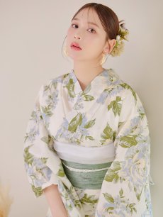 画像10: 【即日発送】ウォームミント浴衣 【浴衣3点セット 浴衣/帯/下駄】 [YMT] (10)