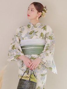 画像13: 【即日発送】ウォームミント浴衣 【浴衣3点セット 浴衣/帯/下駄】 [YMT] (13)