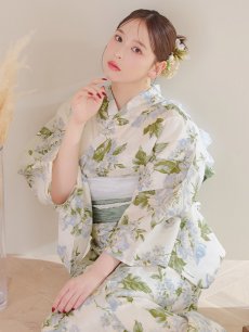 画像14: 【即日発送】ウォームミント浴衣 【浴衣3点セット 浴衣/帯/下駄】 [YMT] (14)