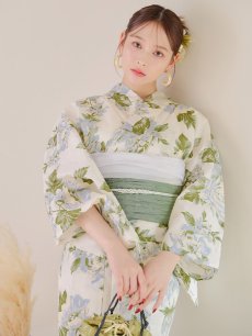 画像5: 【即日発送】ウォームミント浴衣 【浴衣3点セット 浴衣/帯/下駄】 [YMT] (5)