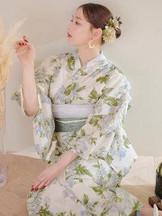 画像8: 【即日発送】ウォームミント浴衣 【浴衣3点セット 浴衣/帯/下駄】 [YMT] (8)