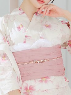 画像18: 【即日発送】淡色桜花柄浴衣【浴衣３点セット 浴衣/帯/下駄】[YMT] (18)