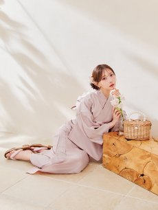 画像10: 【即日発送】【浴衣】ピンク無地浴衣 【浴衣３点セット 浴衣/帯/下駄】 [YMT] (10)