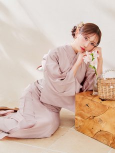 画像11: 【即日発送】【浴衣】ピンク無地浴衣 【浴衣３点セット 浴衣/帯/下駄】 [YMT] (11)