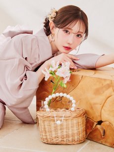 画像12: 【即日発送】【浴衣】ピンク無地浴衣 【浴衣３点セット 浴衣/帯/下駄】 [YMT] (12)