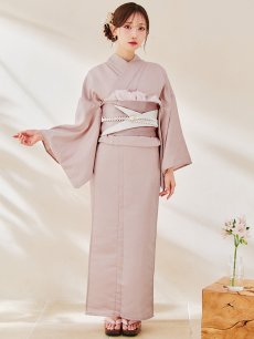 画像4: 【即日発送】【浴衣】ピンク無地浴衣 【浴衣３点セット 浴衣/帯/下駄】 [YMT] (4)