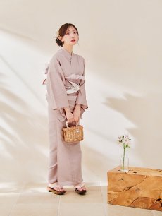 画像5: 【即日発送】【浴衣】ピンク無地浴衣 【浴衣３点セット 浴衣/帯/下駄】 [YMT] (5)