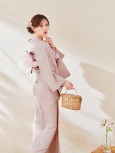 画像7: 【即日発送】【浴衣】ピンク無地浴衣 【浴衣３点セット 浴衣/帯/下駄】 [YMT] (7)