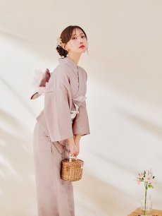 画像8: 【即日発送】【浴衣】ピンク無地浴衣 【浴衣３点セット 浴衣/帯/下駄】 [YMT] (8)