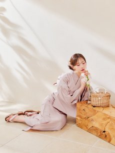 画像9: 【即日発送】【浴衣】ピンク無地浴衣 【浴衣３点セット 浴衣/帯/下駄】 [YMT] (9)