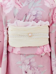 画像15: 【即日発送】【浴衣】大人スウィート/ピンク地に大柄牡丹浴衣 【浴衣３点セット 浴衣/帯/下駄】 [YMT] (15)