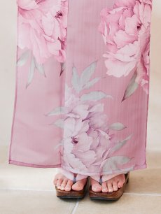 画像16: 【即日発送】【浴衣】大人スウィート/ピンク地に大柄牡丹浴衣 【浴衣３点セット 浴衣/帯/下駄】 [YMT] (16)