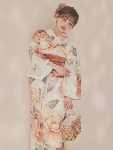 画像11: 【即日発送】アプリコットピンク牡丹浴衣 【浴衣3点セット 浴衣/帯/下駄】 [OF04/HC03] (11)