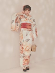 画像13: 【即日発送】アプリコットピンク牡丹浴衣 【浴衣3点セット 浴衣/帯/下駄】 [OF04/HC03] (13)