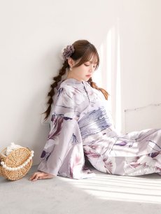 画像3: 【浴衣セール！】【即日発送】ロマンティックピオニー浴衣 【浴衣3点セット 浴衣/帯/下駄】 [FB02] (3)