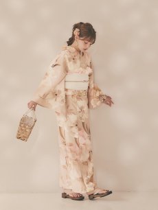 画像2: 【即日発送！】くすみピンクスウィート浴衣 【浴衣3点セット 浴衣/帯/下駄】 [OF04/HC03] (2)