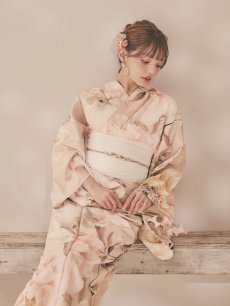 画像9: 【即日発送！】くすみピンクスウィート浴衣 【浴衣3点セット 浴衣/帯/下駄】 [OF04/HC03] (9)
