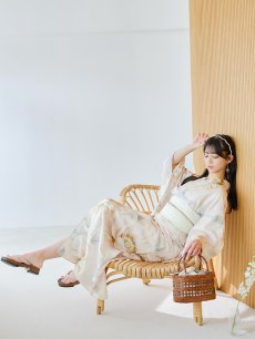 画像11: 【即日発送】クリームイエローピオニー浴衣 【浴衣3点セット 浴衣/帯/下駄】 [YMT] (11)