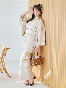 画像13: 【即日発送】クリームイエローピオニー浴衣 【浴衣3点セット 浴衣/帯/下駄】 [YMT] (13)