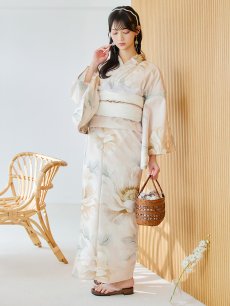 画像14: 【即日発送】クリームイエローピオニー浴衣 【浴衣3点セット 浴衣/帯/下駄】 [YMT] (14)