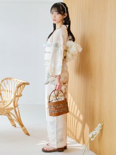 画像3: 【即日発送】クリームイエローピオニー浴衣 【浴衣3点セット 浴衣/帯/下駄】 [YMT] (3)