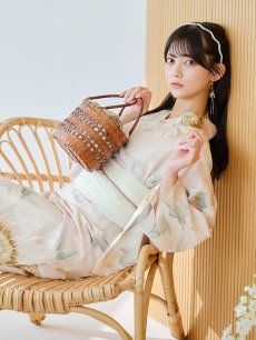 画像5: 【即日発送】クリームイエローピオニー浴衣 【浴衣3点セット 浴衣/帯/下駄】 [YMT] (5)