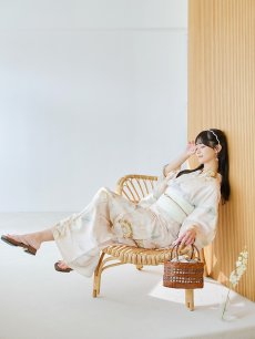 画像8: 【即日発送】クリームイエローピオニー浴衣 【浴衣3点セット 浴衣/帯/下駄】 [YMT] (8)