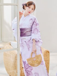 画像10: 【即日発送】アンティークパープルローズ浴衣【浴衣３点セット 浴衣/帯/下駄】 [YMT] (10)