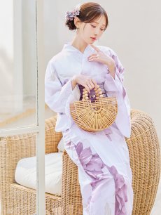 画像14: 【即日発送】アンティークパープルローズ浴衣【浴衣３点セット 浴衣/帯/下駄】 [YMT] (14)