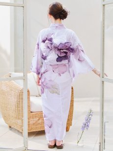 画像15: 【即日発送】アンティークパープルローズ浴衣【浴衣３点セット 浴衣/帯/下駄】 [YMT] (15)