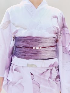 画像16: 【即日発送】アンティークパープルローズ浴衣【浴衣３点セット 浴衣/帯/下駄】 [YMT] (16)