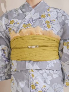 画像23: 【即日発送】グレー×フラワー浴衣 【浴衣3点セット 浴衣/帯/下駄】 [OF04] (23)