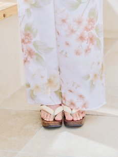 画像16: 【即日発送！】クリームイエロー×オレンジ紫陽花浴衣【浴衣３点セット 浴衣/帯/下駄】 [YMT] (16)