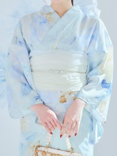 画像19: 【即日発送】ベビーブルー牡丹＆紫陽花浴衣 【浴衣3点セット 浴衣/帯/下駄】 [YMT] (19)