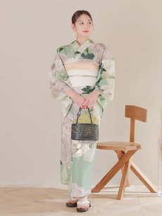 画像13: 【即日発送】アンティークフラワーモダン浴衣 【浴衣3点セット 浴衣/帯/下駄】 [YMT] (13)