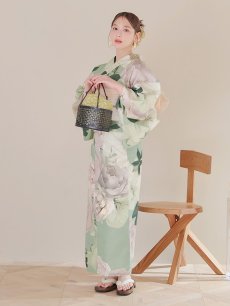 画像15: 【即日発送】アンティークフラワーモダン浴衣 【浴衣3点セット 浴衣/帯/下駄】 [YMT] (15)