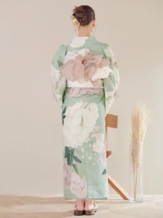 画像17: 【即日発送】アンティークフラワーモダン浴衣 【浴衣3点セット 浴衣/帯/下駄】 [YMT] (17)