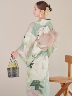 画像1: 【即日発送】アンティークフラワーモダン浴衣 【浴衣3点セット 浴衣/帯/下駄】 [YMT] (1)