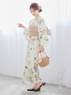 画像3: 【即日発送】秋静牡丹の大人浴衣 【浴衣3点セット 浴衣/帯/下駄】 [YMT] (3)