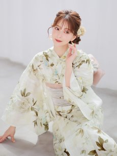 画像5: 【即日発送】秋静牡丹の大人浴衣 【浴衣3点セット 浴衣/帯/下駄】 [YMT] (5)