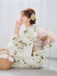 画像7: 【即日発送】秋静牡丹の大人浴衣 【浴衣3点セット 浴衣/帯/下駄】 [YMT] (7)